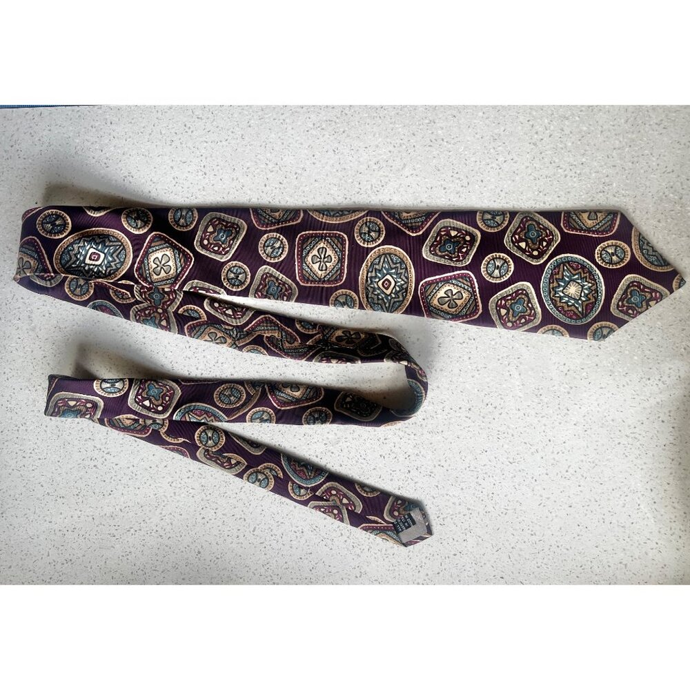 Christian Dior Monsieur Italian Silk Necktie Made In USA with Geometric Y2K